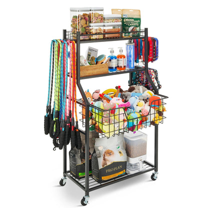 PawPro Dog Toy Storage Cart with Pull-Out Bin